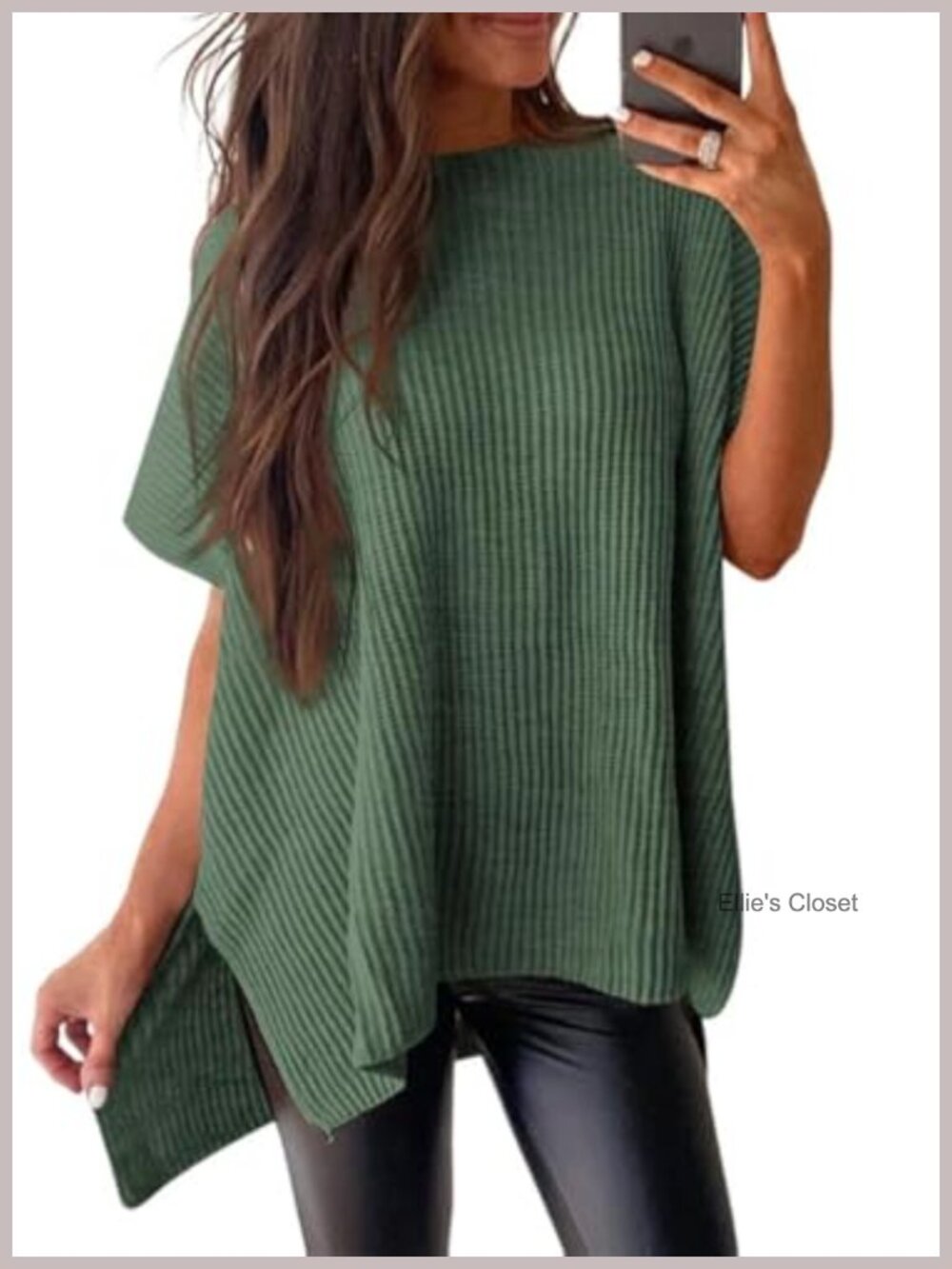 Crewneck Short Sleeve Sweater Casual Loose Knit Pullover Tunic Top